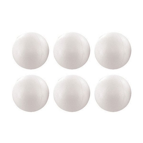 Dekorativa kulor - 0 - Set om 6 - Polystyren - Vit färg - Rund form