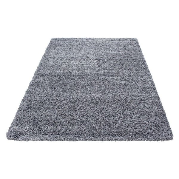 Tapis Shaggy med lång lugg, unik färg GRÅ (120x120 cm rund)