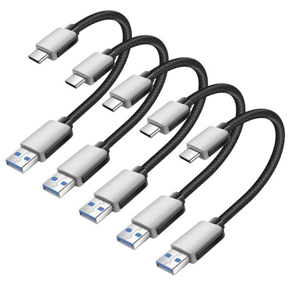 USB-kabel - AVIZAR - Mini USB-kablar till USB-C - 15cm - Pack om 5 - Snabbladdning