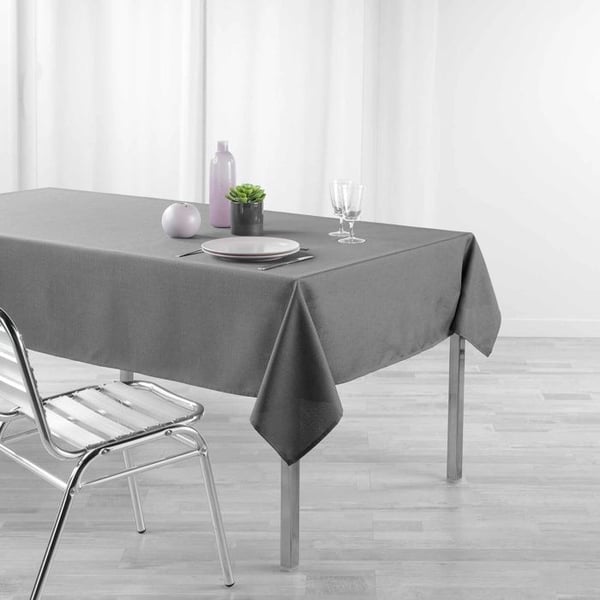 Rektangulär duk 140 x 250 cm – Chambray Enfärgad Belagd – Newton Anthracite
