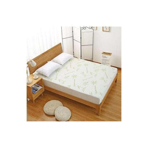Vattentät madrasskydd "Bambou" 120 x 190 cm med 35 cm kant - Vit -