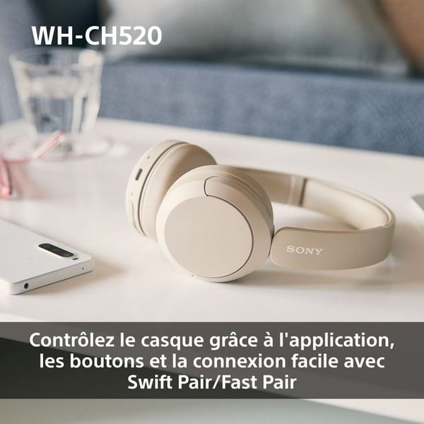 Sony trådløse Bluetooth Multipoint hovedtelefoner WHCH520 i rosa
