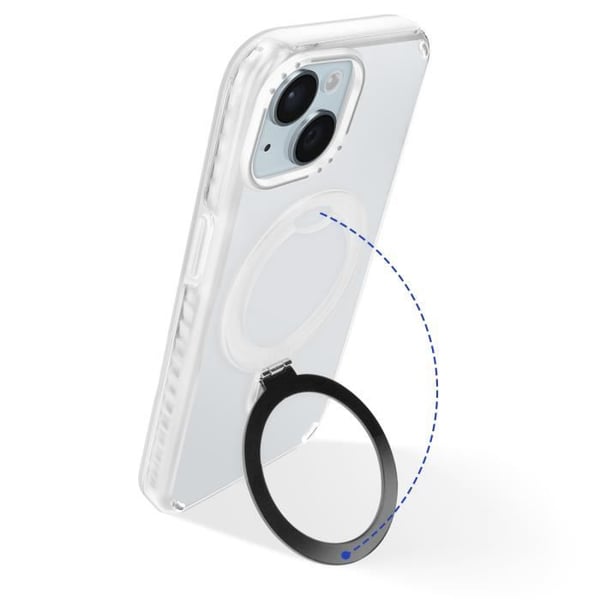 MagSafe-skydd för iPhone 15 Stöttålig med Fällbart Stöd Vit
