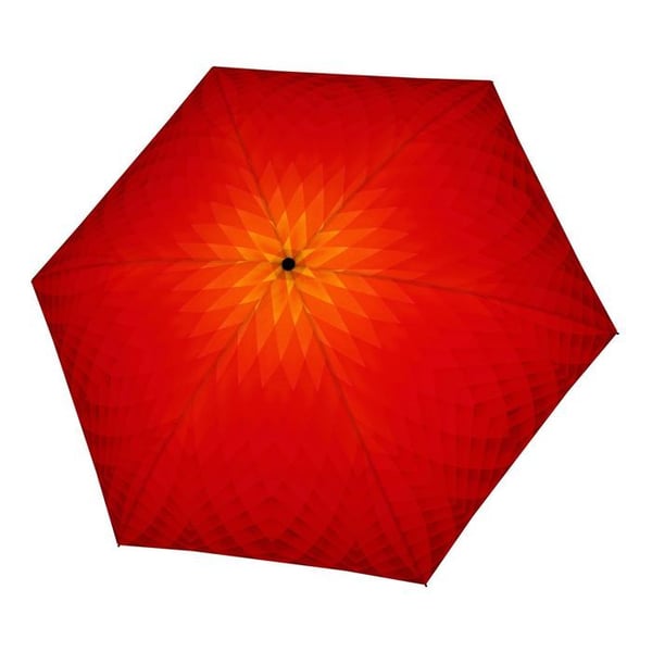 Doppler mörkröd fickparaply för kvinnor - Carbonsteel Mini Slim Fusion Red / Yellow 286565