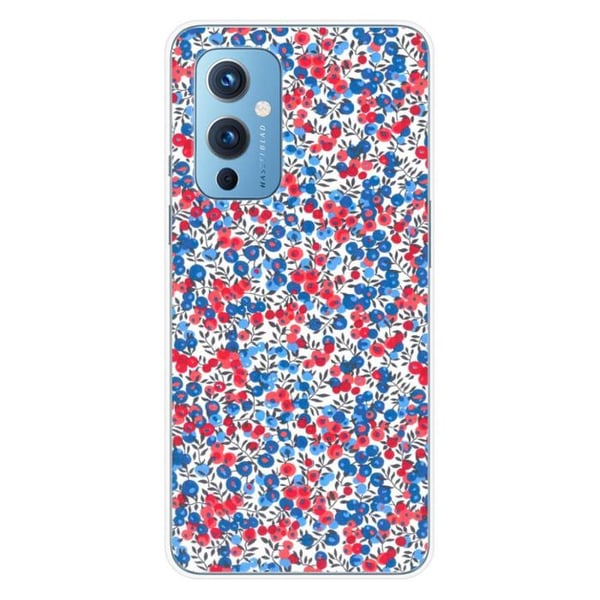1001Coques - Silikonfodral kompatibelt med OnePlus 9 - Liberty Wiltshire blå mönster - Originaldesign tryckt i Frankrike