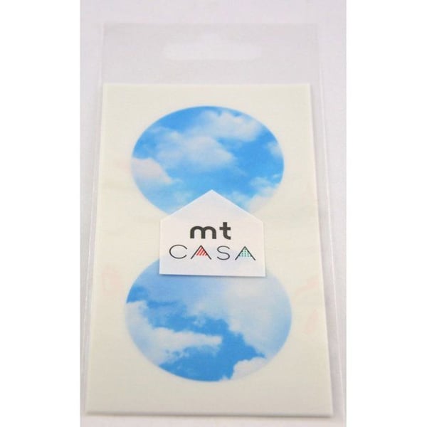 Maskeringstejp - Maskeringstejp MT Casa Seal Sticker rund och washi himmel - blå himmel