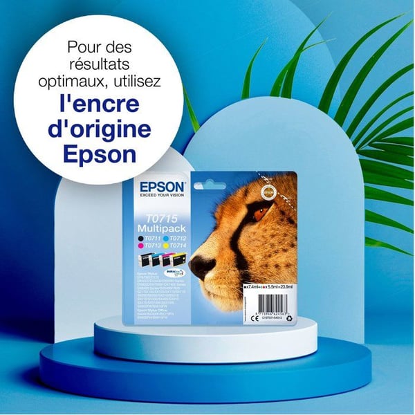 EPSON Multipack T0715 - Gepard - Svart, Cyan, Magenta, Gul (C13T07154012)