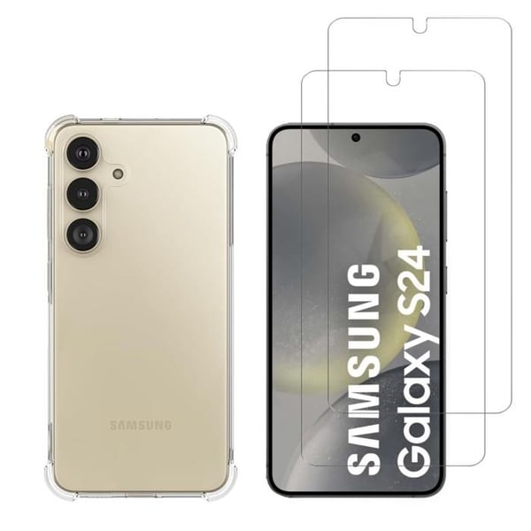 Stöttålig skyddsfodral för Samsung Galaxy S24 och 2 Härdat Glas Film Skydd för Skärm Phonillico® Stöttålig skyddsfodral för Samsung Galaxy S24 och 2 Härdat Glas Film Skydd för Skärm Phonillico®