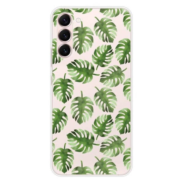 Tryckt silikonfodral som är kompatibelt med Samsung Galaxy S23 Plus Monstera löv
