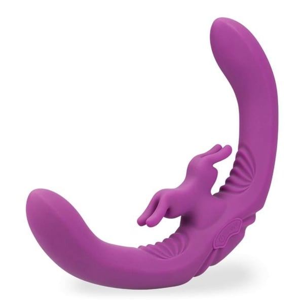 Dubbel vibrator kanin i silikon Twinia - Lila