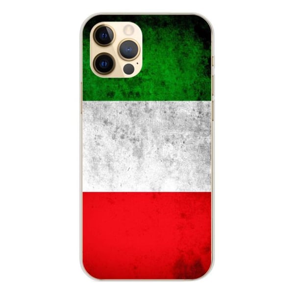 1001Coques - Silikonfodral kompatibelt med Apple iPhone 12 Pro - Mönster italienska flaggan - Originaldesign tryckt i Frankrike