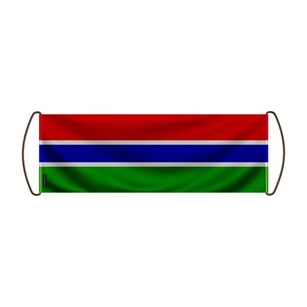 Rullbanner – Gambias flagga – 24 x 70 cm – Polyester – Handflagga – Pixelforma