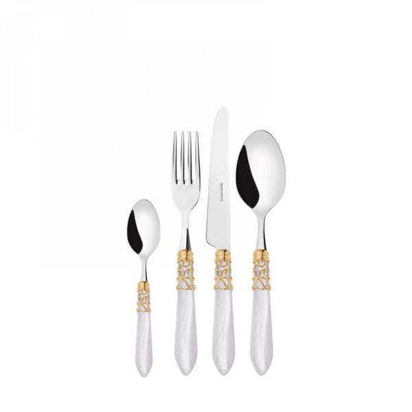 Ménagère - Melodi - 24 delar - Rostfritt stål 18/10 - Guld akrylhandtag - Diskmaskinssäker