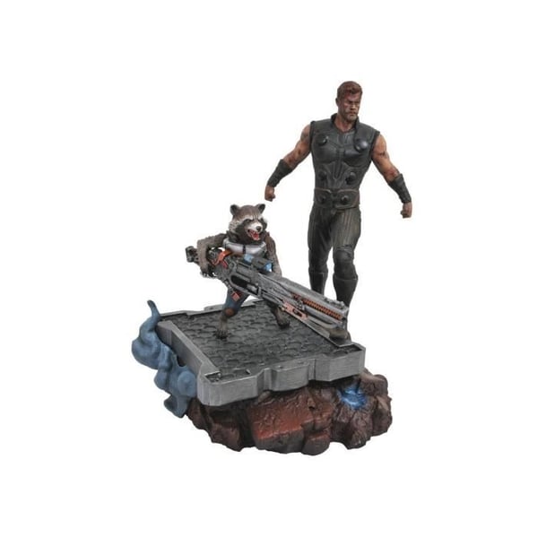 Premier Collection Avengers Infinity War Statue - Diamond Select - Thor & Rocket Raccoon 30 cm