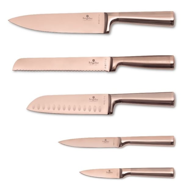 Knivar - BERLINGHAUS - Kollektion Taupe - 6 delar - Rostfritt stål - Akaciaträ
