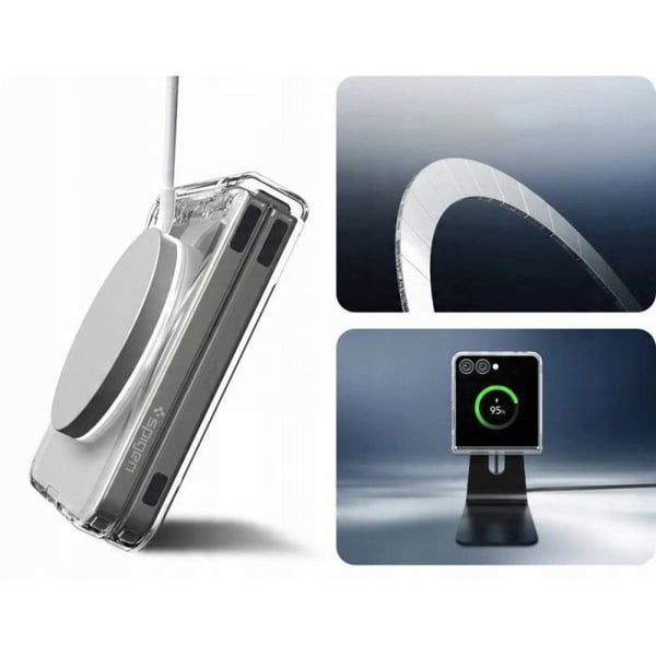 Fodral - SPIGEN - Airskin MagSafe - Transparent/Vit - Extremt tunn - Kompatibel med Samsung Galaxy Z Flip 7