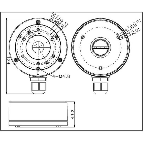 Kopplingsbox - HIKVISION - DS-1280ZJ-XS - Cylindrisk - 6954273658564