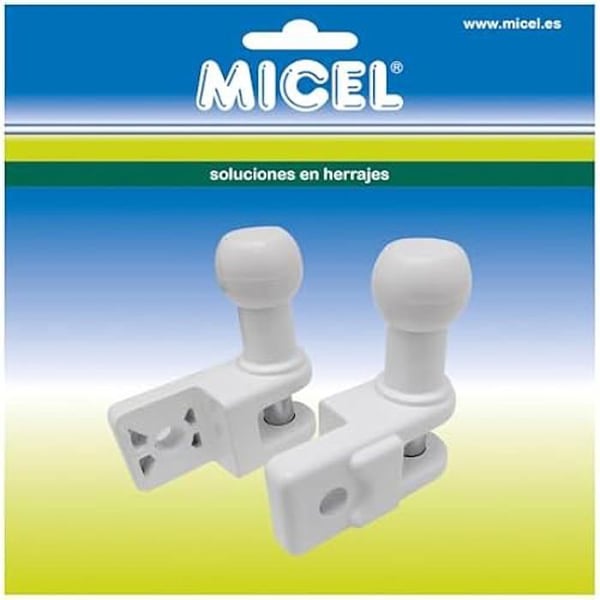 Balustradefästen - MICEL - 92541 - Set med 2 - Aluminium - Vit - Enkel installation