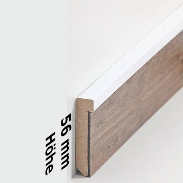 PROVISTON MDF Sockel 13 x 56 x 2500 mm vit Belagd MDF-kärna Sockel för vinylgolv 62,5 meter | 25 stycken