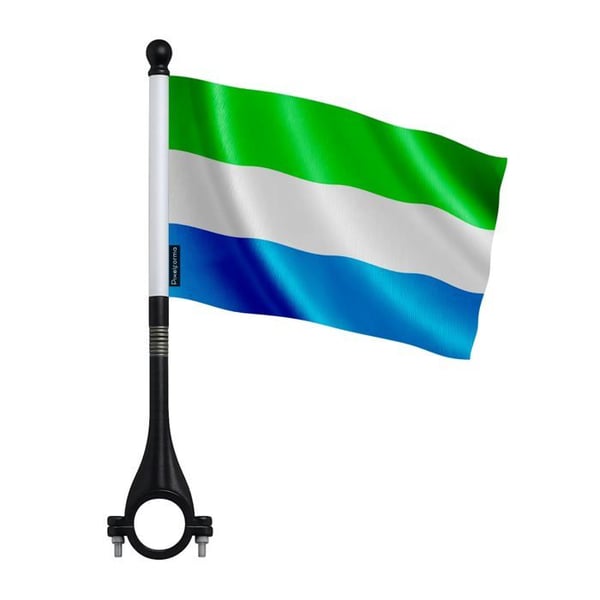 Cykelflagga Sierra Leone i polyester – 14 x 21 cm – Cykelflagga – 5 stycken