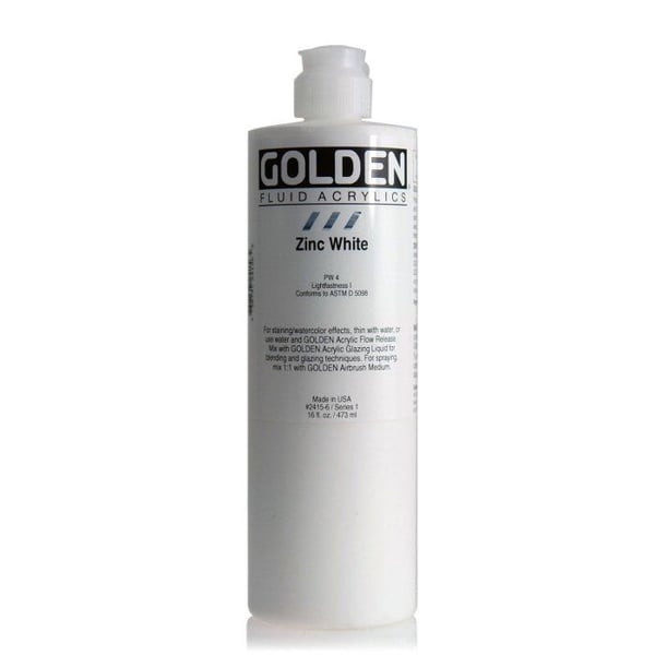 Gyllene: Flytande akrylfärg: 473ml (16oz): Zinkvit