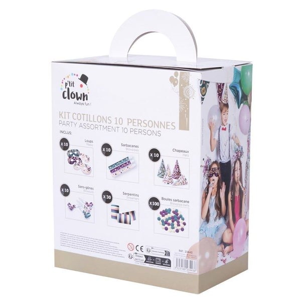Kit för kalas - LILLA CLOWNEN - re23443 - Färgglad - För 10 personer - I låda