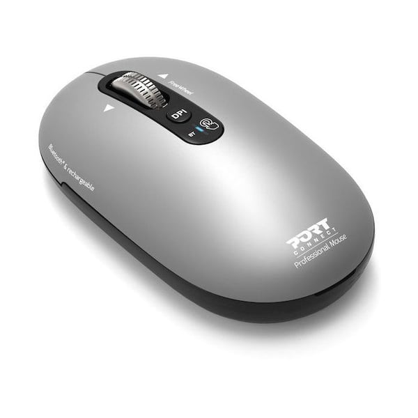 Trådlös mus - PORT Designs - 910009 PURE - Bluetooth - Laddningsbar - Grå