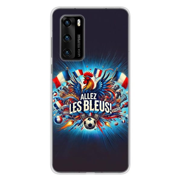 1001Coques - Silikonfodral kompatibelt med Huawei P40 - Motiv allez les bleus - Originaldesign tryckt i Frankrike