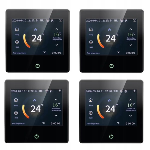 WiFi-Termostat Intelligent - ARHATREYA - LED-Touchskärm - Kompatibel med Alexa/Google - Svart