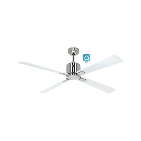CasaFan takfläkt med WIFI ECO NEO III 132 cm 942232W borstat kromat motor / vändbara blad i vitt eller ljusgrått