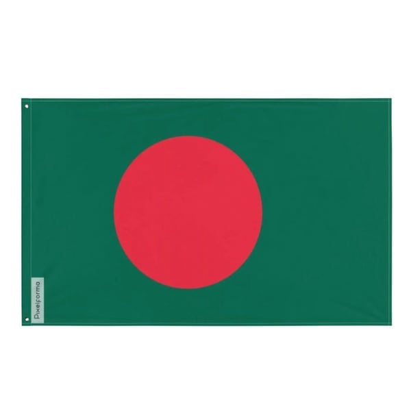 Bangladesh flagga – 96 x 144 cm – Hållbar polyester – 2 metallöglor – Inomhus / Utomhus – Pixelforma