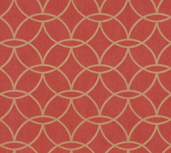 Tapeter - VILLA - AS-375646 - Röda mönster - Tvättbar och avtagbar non-woven