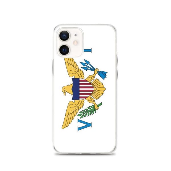 Telefonfodral – USA:s Jungfruöar Flagga – Kompatibel med iPhone 12 – Svalt Fodral – Slitstarkt och Stötsäkert – Pixelforma
