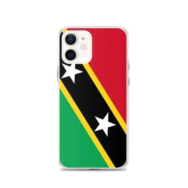 Telefon skal - PIXELFORMA - iPhone 12 - Flagga Saint Kitts och Nevis - Mjuk - Transparent