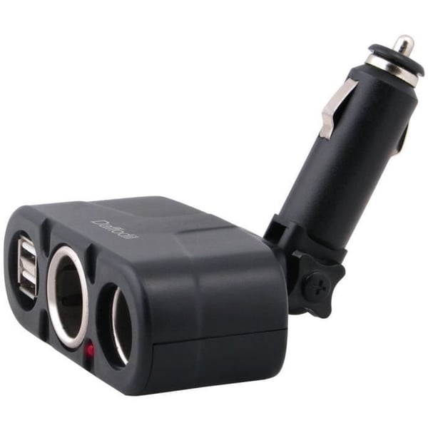 Cigaretteändare Fördelare - DAFFODIL - Dubbel Uttag - 12V DC - 2 USB-Portar - Universell
