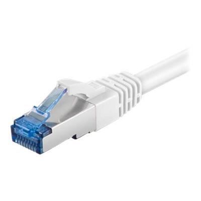 Nätverkskabel - GOOBAY - CAT 6a-750 SSTP PIMF - Vit - 7,5 m - Guldpläterade RJ-45-kontakter