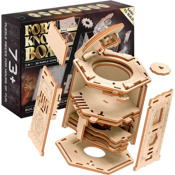 Model til at samle og undslippe boksspil Fort Knox Box Pro - For voksne - Refleksionsspil - Gåder