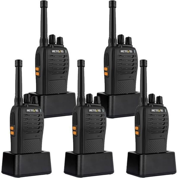 Retevis RB668 Walkie Talkie, professionell tvåvägsradionödlarm, LED-ficklampa VOX Squelch, 1200mAh (5 st)