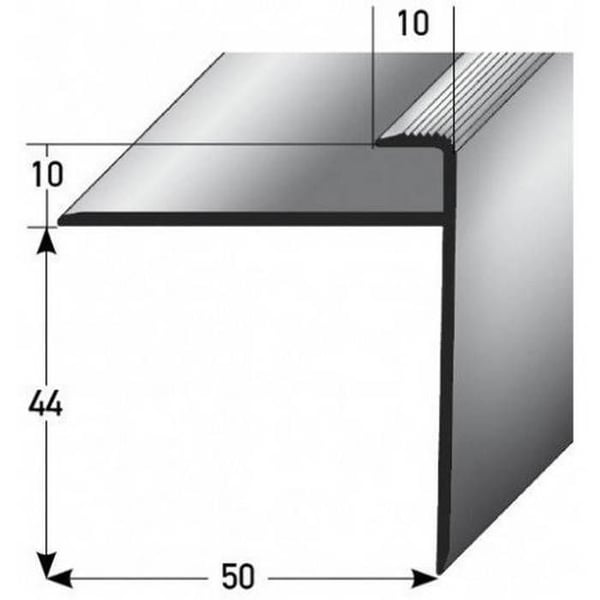 PROVISTON Inläggsprofil Anodiserad Aluminium Guld l 50 mm H 10 mm L 1000 mm borrad
