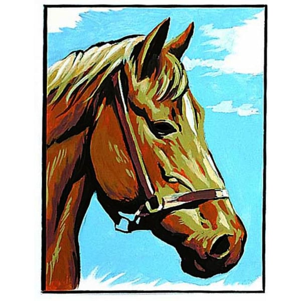 Kit canvas vit Le Cheval 20x25cm