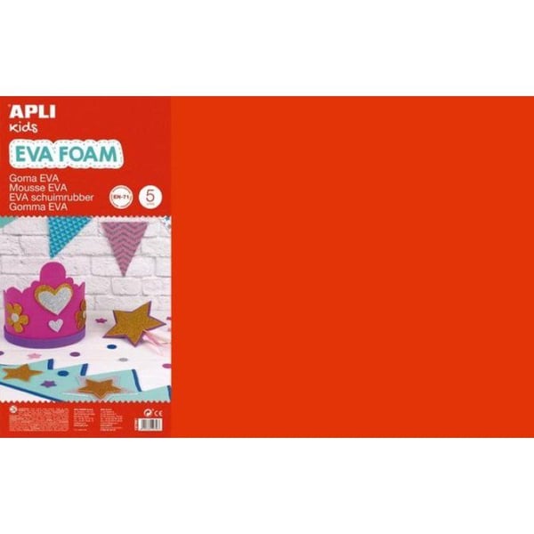 Apli Agipa - Mousse EVA termoformbar 40x60 cm Röd 5 ark.
