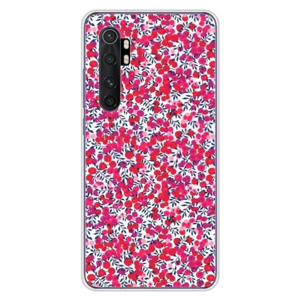 1001Coques - Silikonfodral kompatibelt med Xiaomi Mi Note 10 Lite - Liberty Wiltshire röd mönster - Originaldesign tryckt i Frankrike
