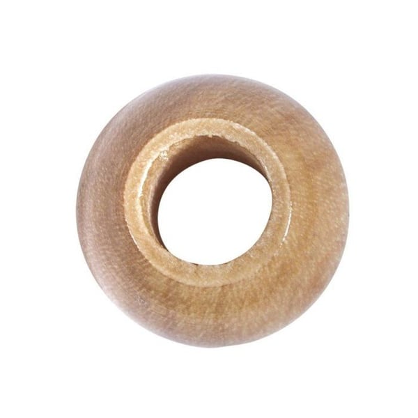 Träpärlor, polerade, 15 mm ø, natur, 6 mm borrade, 25 st