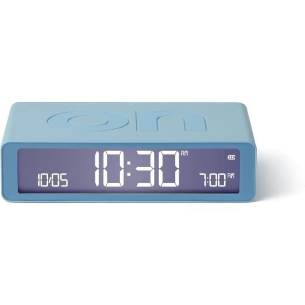 Lexon Flip Classic väckarklocka Ljus, reversibel med On Off sidor och Snooze-funktion, med LCD-skärm och beröringsbelysning, uppladdningsbar