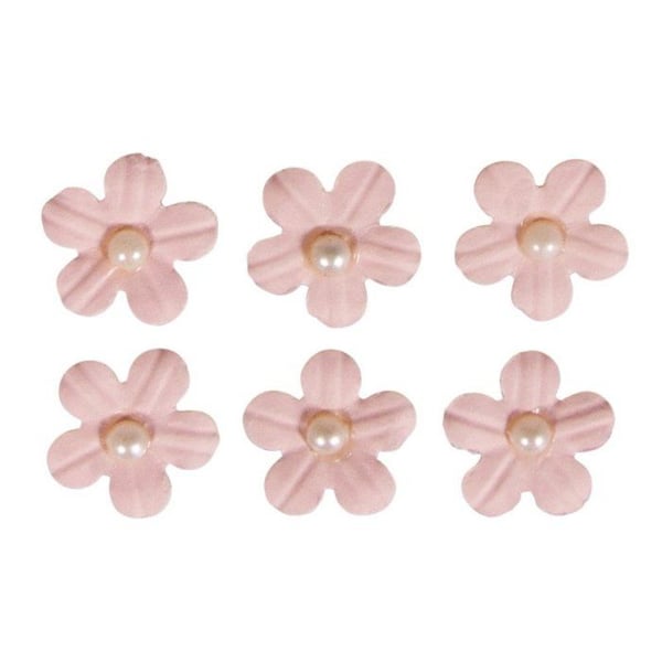 Dekorationsstickers - RAYHER - Pappersblommor - Rosé - 20 delar - Med halvpärlor