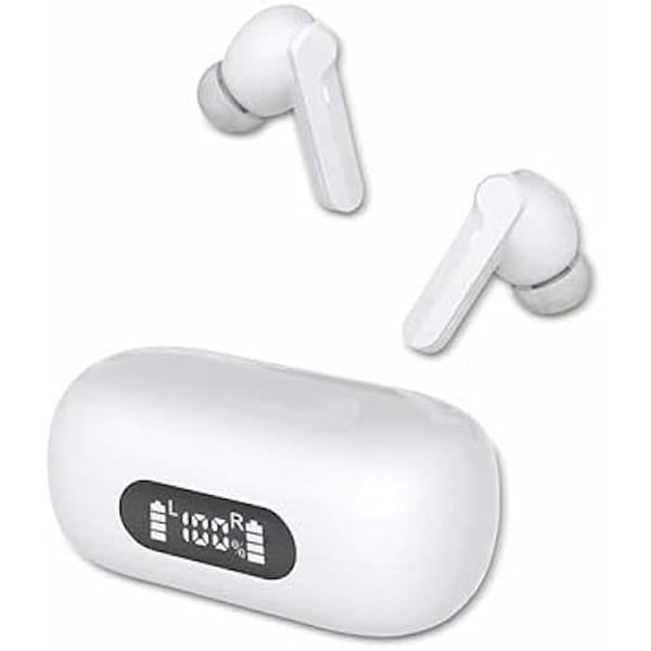 True Wireless Hörlurar - DENVER - TWE-40 - Vit - Samtal/ Musik - Bluetooth - Svettålig