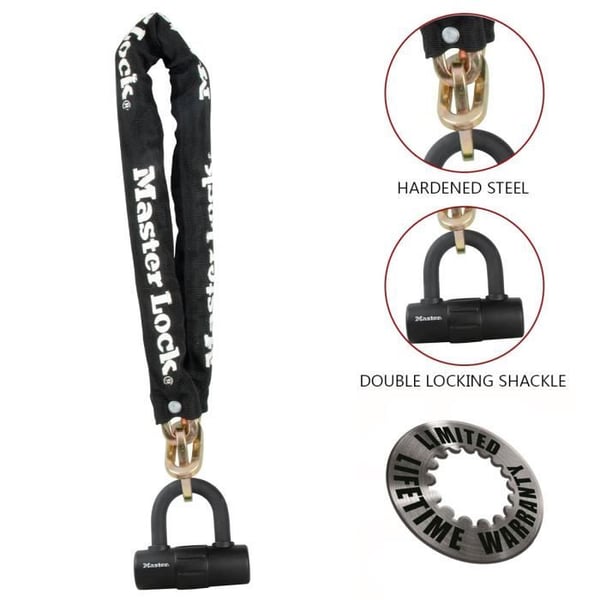 Master Lock Chain med Mini U Lock Stål 90cm x 10mm 8234EURDPRO
