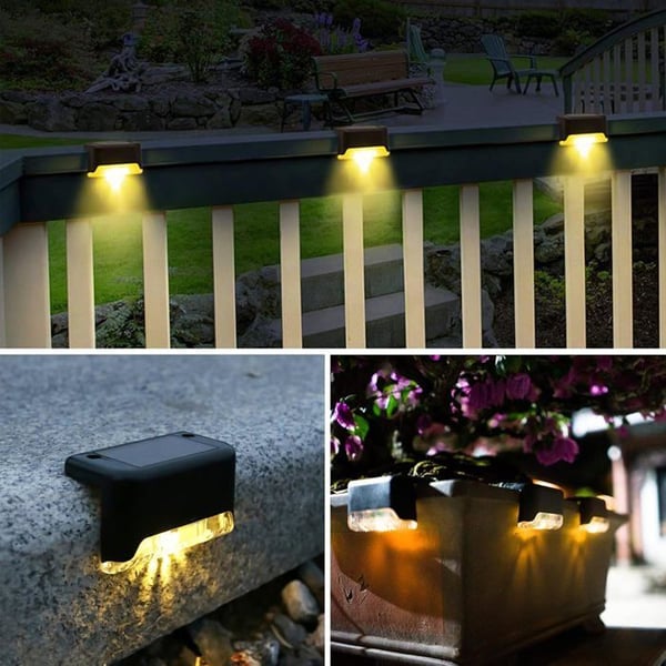Vattentät utomhus solpanel lampa IP65 - Varm LED-belysning - För stängsel, trappa, terrass - 12-pack svart