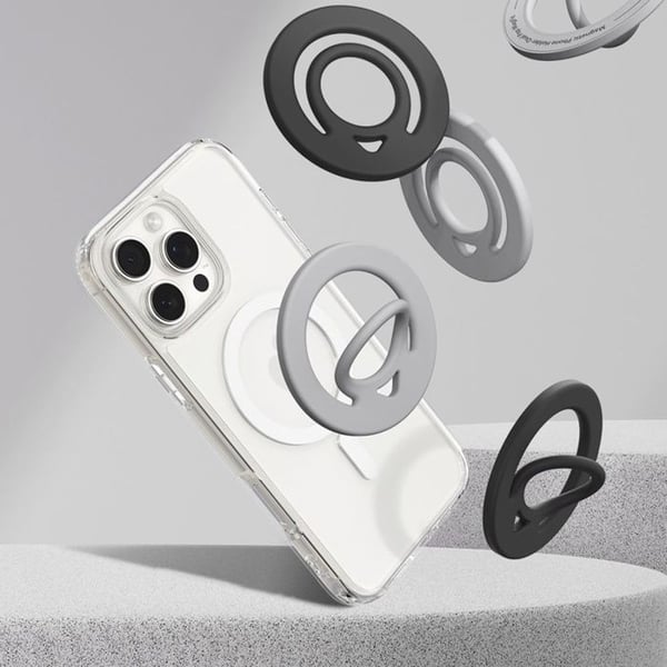 Telefonstöd - SPIGEN - Dual Pop Mag - Kompatibel med MagSafe - Silikon - Svart