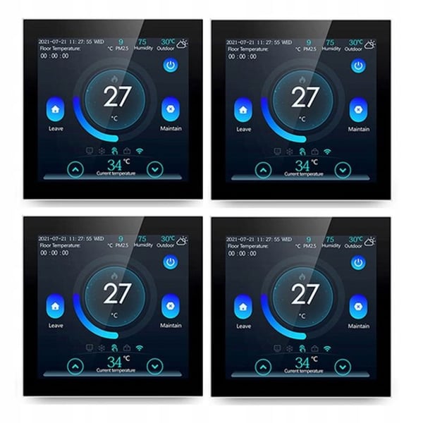 Intelligent WiFi Termostat - ARHATREYA - Tuya - LCD Pekskärm - Röstkontroll - 4 ST